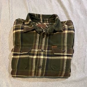 Orvis Green Flannel Shirt Jacket Size L